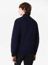 Regular Fit Brushed Fleece Zip-up Jacket Navy - LACOSTE - BALAAN 6