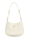 Cleo Patent Leather Shoulder Bag White - PRADA - BALAAN 3