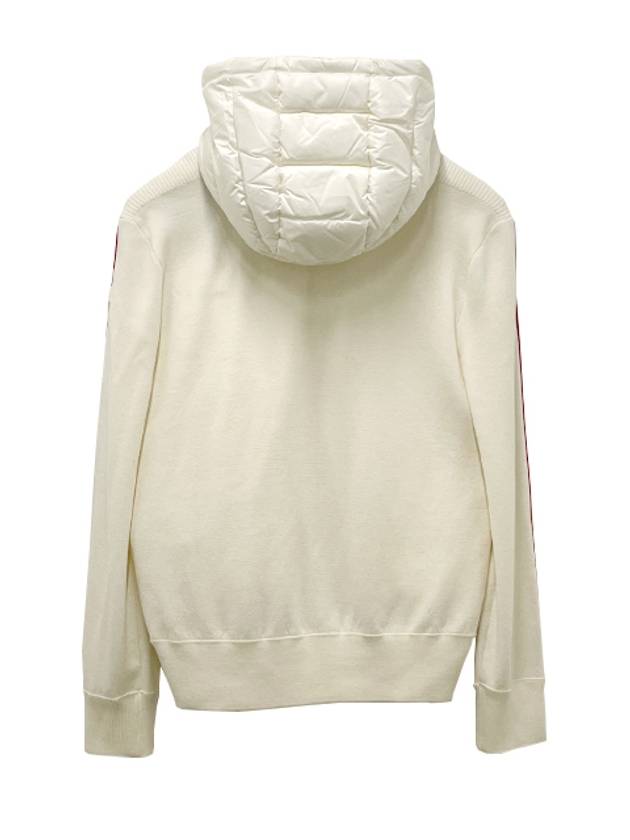 Logo Patch Padded Wool Hooded Jacket White - MONCLER - BALAAN 4