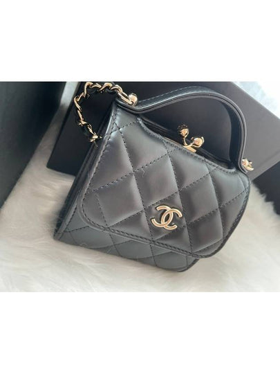 CC Logo Chain Leather Mini Bag Black - CHANEL - BALAAN 2