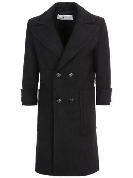 Breasted Double Coat Black - AMI - BALAAN 2