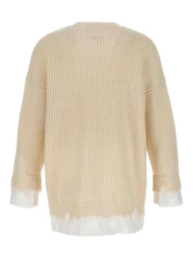 Layered Distressed Crochet Knit Top Butter - MAISON MARGIELA - BALAAN 3