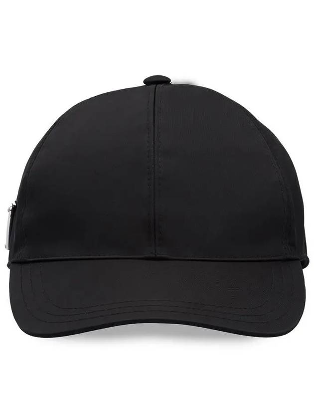 Re-Nylon Triangle Logo Baseball Cap Black - PRADA - BALAAN 4