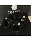 Sandals CC Logo Women Velvet Velcro Black G35927 - CHANEL - BALAAN 4