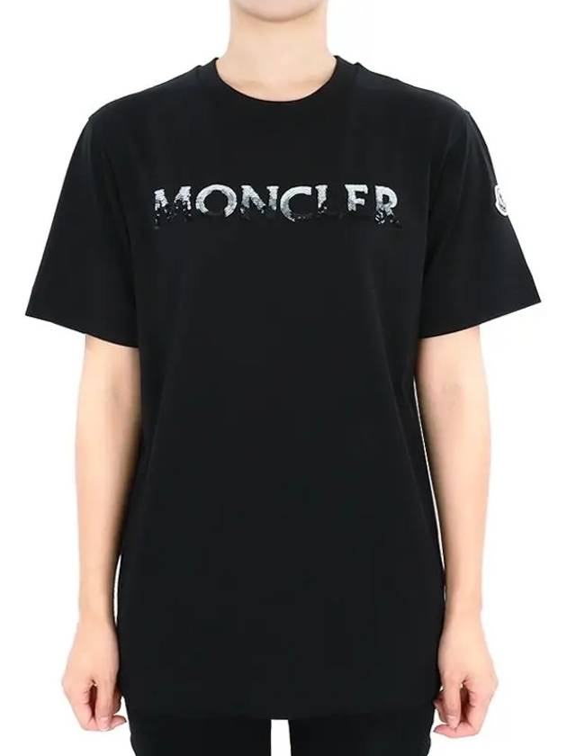 Women Print Logo Short Sleeve Black 8C00028 829HP 999 - MONCLER - BALAAN 2