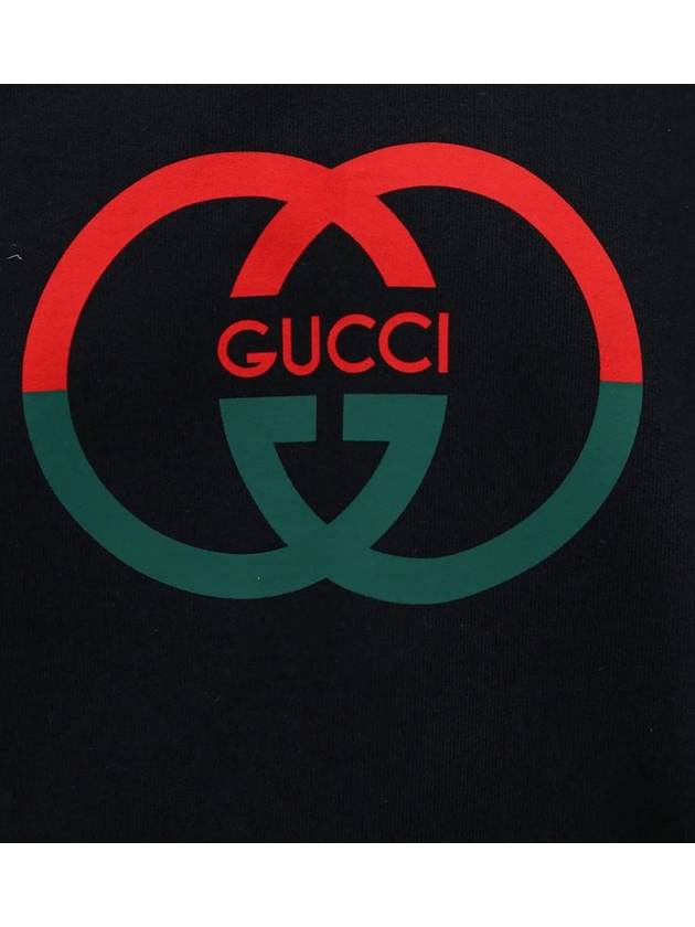 Cotton Jersey Printed Hoodie Sweatshirt Black - GUCCI - BALAAN 4