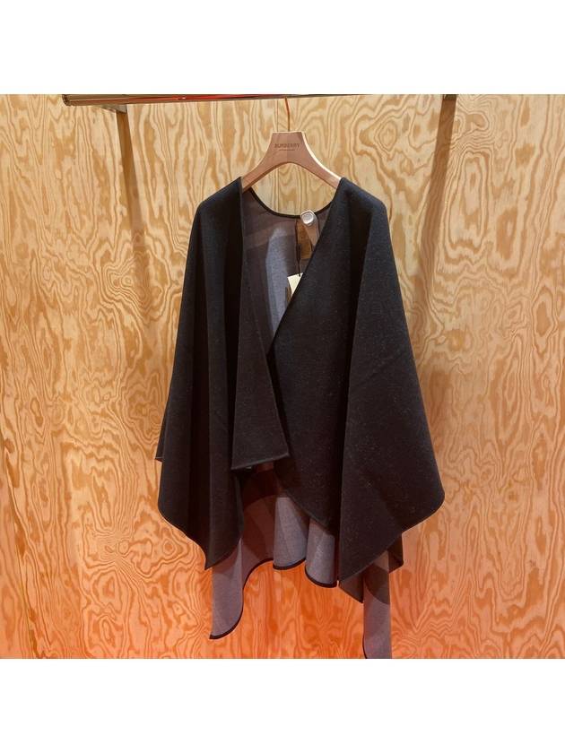 Wool Check Poncho Cape Grey - BURBERRY - BALAAN 7