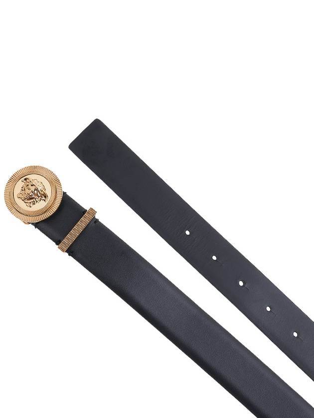 Medusa Logo Buckle Leather Belt Black - VERSACE - BALAAN 9