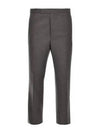 Flannel Low Rise Backstrap Straight Pants Medium Grey - THOM BROWNE - BALAAN 2