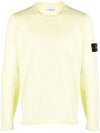 Compass Badge Ribbed Cotton Knit Top Lemon - STONE ISLAND - BALAAN 1