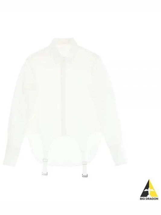 Women s Garter Buckle Strap Shirt White C5029R23 - DION LEE - BALAAN 1