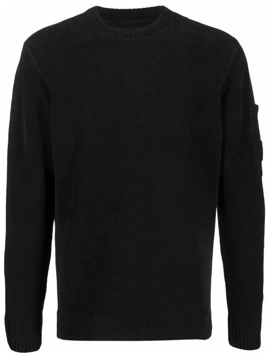 Men's Ribbed Lens Wappen Knit Top Black - CP COMPANY - BALAAN 2