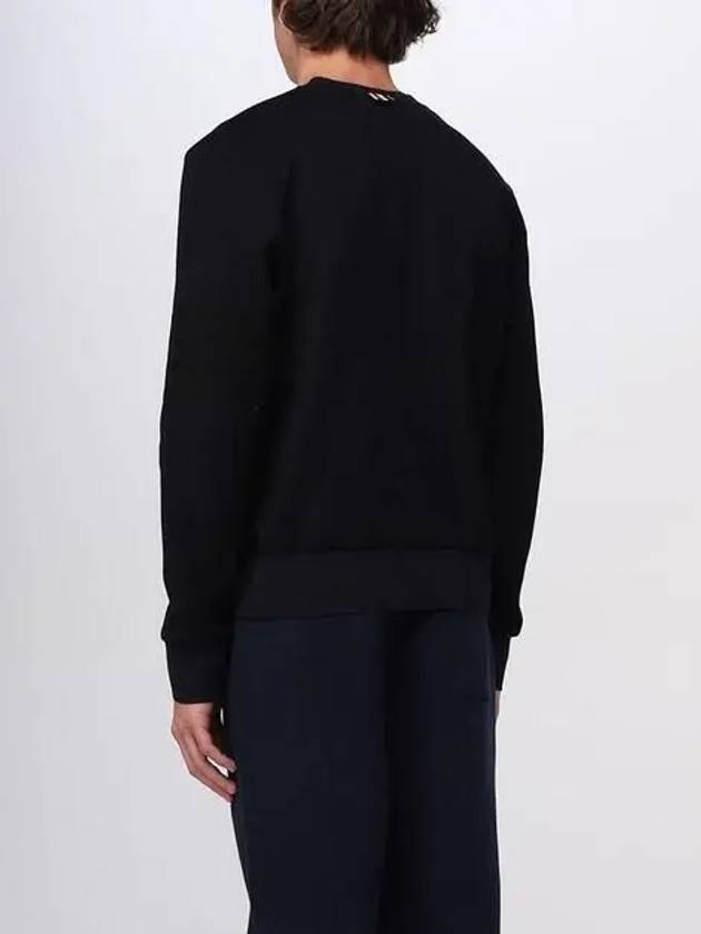 Seersucker Loopback 4 Bar Crew Neck Sweatshirt Navy - THOM BROWNE - BALAAN 6