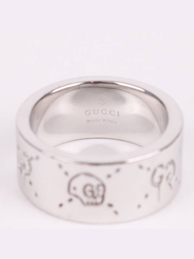 GG pattern ghost 9mm silver ring - GUCCI - BALAAN 5