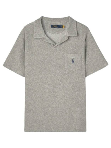 30 points custom slim fit terry polo shirt gray - POLO RALPH LAUREN - BALAAN 1