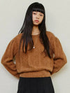 Herringbone Puff Knit Top Brown - LESEIZIEME - BALAAN 1