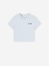 Double Fox Head Patch Cropped Short Sleeve T-Shirt Blue - MAISON KITSUNE - BALAAN 2