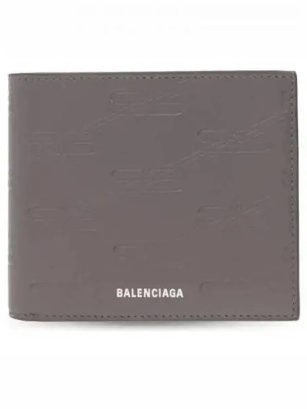 BB Monogram Box Half Wallet Grey - BALENCIAGA - BALAAN 2