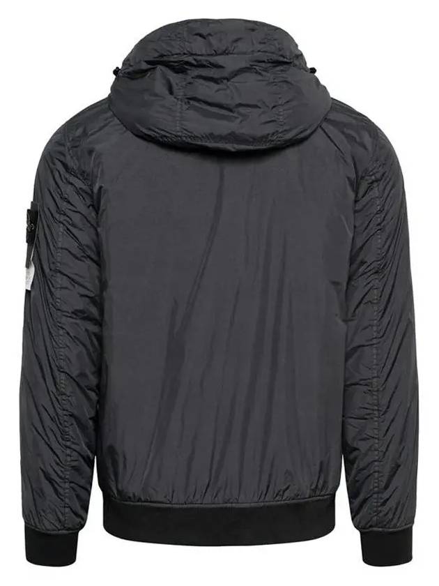 Garment Dyed Crinkle Reps Nylon Down Hooded Jacket Charcoal - STONE ISLAND - BALAAN 4