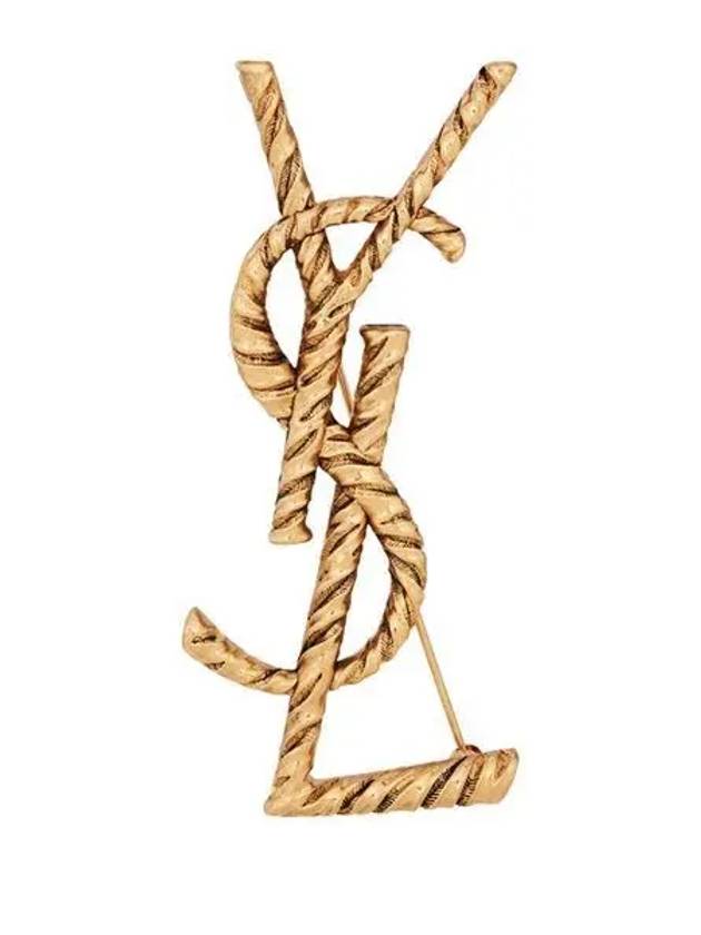 Opyum Ysl Twisted Brooch In Metal Gold - SAINT LAURENT - BALAAN 2