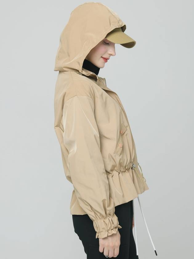 Doyou Know MC Women s Fit and Flare Waterproof Loose Beige Wind Jumper DO6242WB21 1 - DOYOUKNOWMC GOLF WEAR - BALAAN 4