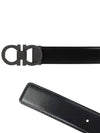 Double Gancini Reversible Leather Belt Black Auburn - SALVATORE FERRAGAMO - BALAAN 3