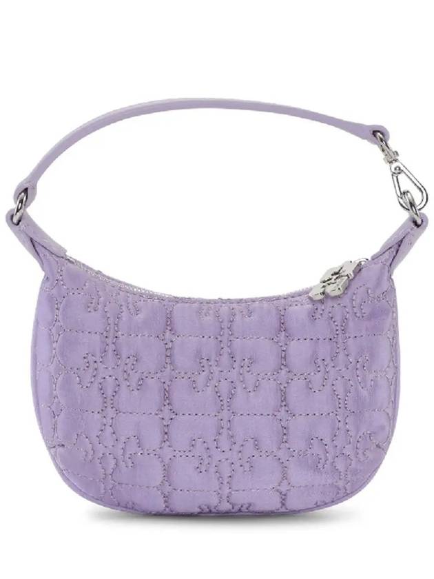 Butterfly Mini Flat Satin Pouch Shoulder Bag Light Lilac - GANNI - BALAAN 2