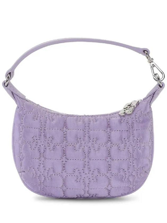 Butterfly Mini Flat Satin Pouch Shoulder Bag Light Lilac - GANNI - BALAAN 2