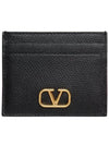 Gold Hardware Leather Card Wallet Black - VALENTINO - BALAAN 8