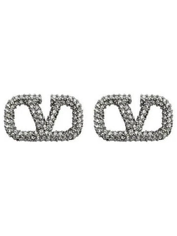 V logo signature crystal earrings 37100267 1094923 - VALENTINO - BALAAN 1