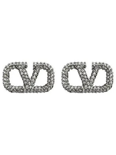 V logo signature crystal earrings 37100267 271206 1094923 - VALENTINO - BALAAN 1