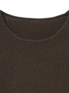 Micro ribbed square neck knit deep brown - NOIRER - BALAAN 11