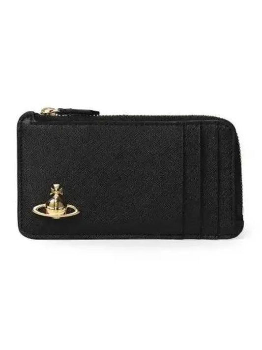 5402000GW S000B N402 Vegan Biogreen Saffiano Zipper Women s Card Wallet - VIVIENNE WESTWOOD - BALAAN 2