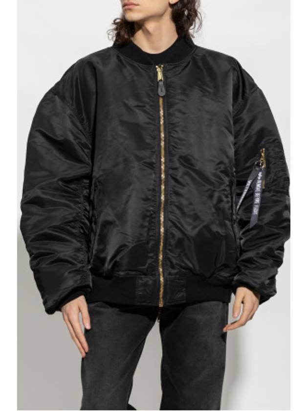 Men's Double Zipper Bomber Jacket Black - VETEMENTS - BALAAN 5