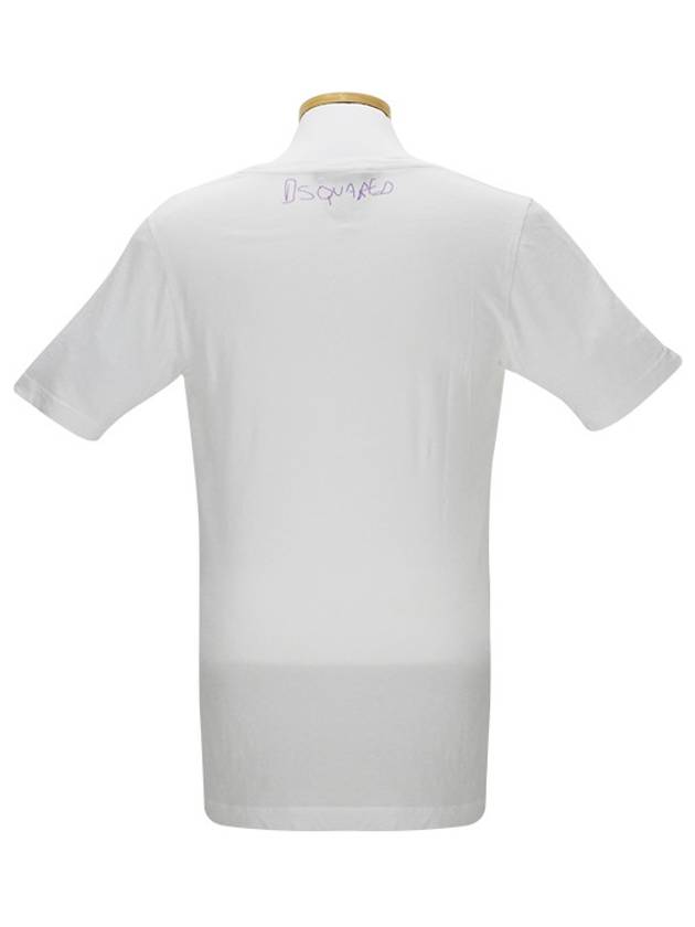 Manica Corta Print Short Sleeve T-Shirt White - DSQUARED2 - BALAAN 4