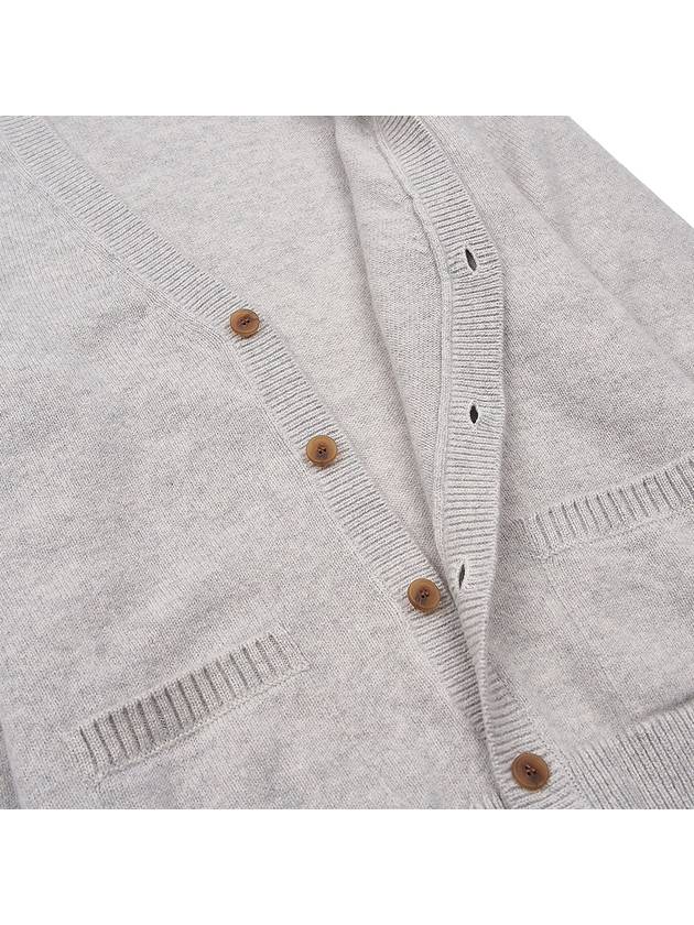 Baby Fox Patch V-neck Cardigan Light Grey - MAISON KITSUNE - BALAAN 9