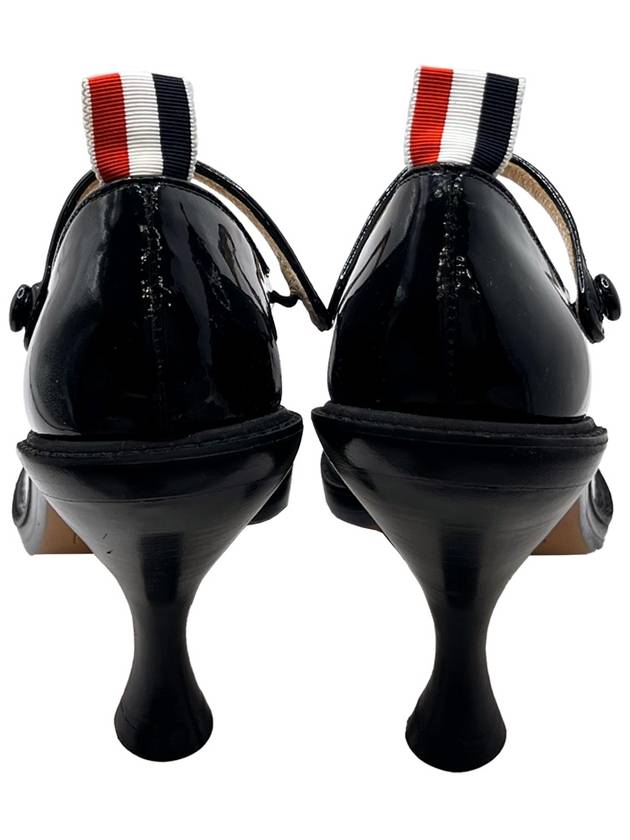 Cross Strap Mary Jane Patent Pumps Heel Black - THOM BROWNE - BALAAN 7