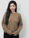 FW ELID Wool Yarn Knit Sweater Camel 5366163306004 - WEEKEND MAX MARA - BALAAN 1