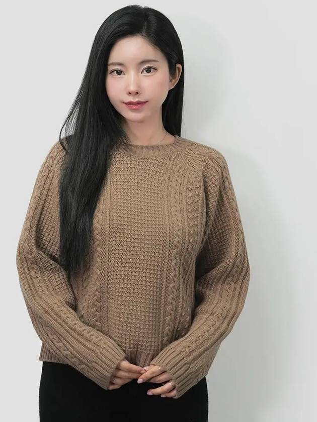 FW ELID Wool Yarn Knit Sweater Camel 5366163306004 - WEEKEND MAX MARA - BALAAN 2