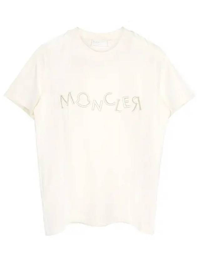 White embroidered logo t shirt 8C00037 M3610 03D 1210497 - MONCLER - BALAAN 1