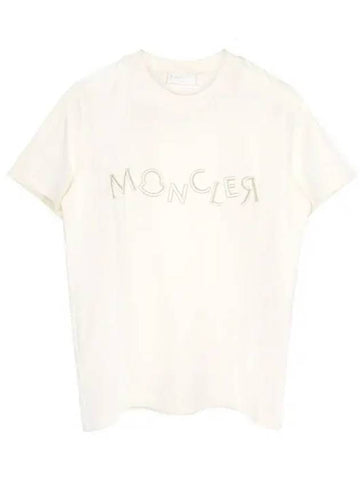 White embroidered logo t shirt 8C00037 M3610 03D 1210497 - MONCLER - BALAAN 1