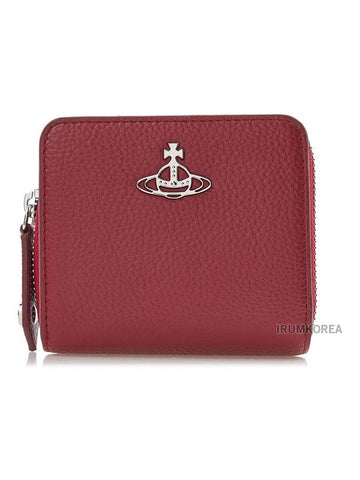 Logo Plaque Zip-Up Half Wallet Red - VIVIENNE WESTWOOD - BALAAN 1