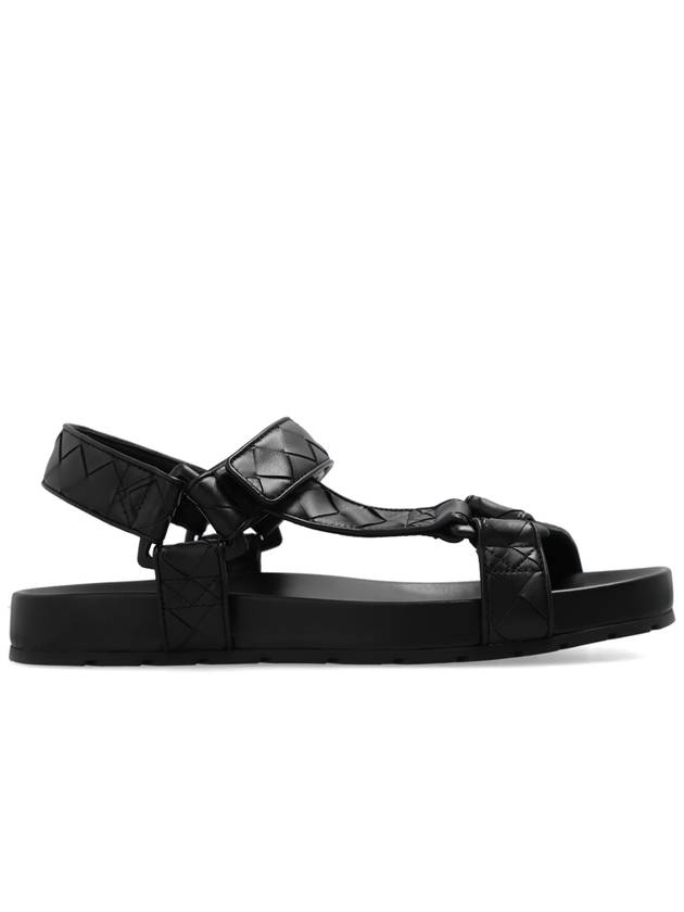 Trip Intrecciato Leather Sandals Black - BOTTEGA VENETA - BALAAN 2