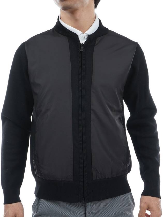 Men's Milanese Rib Zip Knit Jacket Black - TITLEIST - BALAAN 2