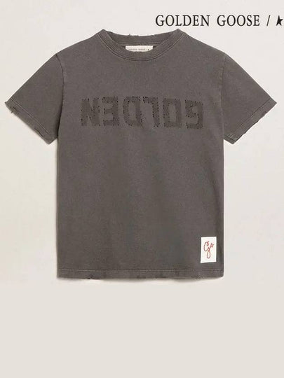 Kids Distressed T Shirt Gray GKP01403 P001083 60278 - GOLDEN GOOSE - BALAAN 2