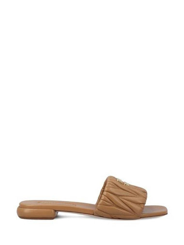 Matelasse Nappa Leather Slippers Caramel - MIU MIU - BALAAN 1