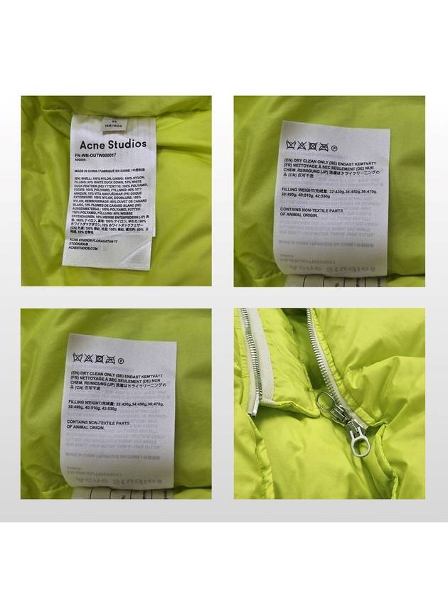 Acne Studios Down Parka Jacket Neon Yellow 55 66 - ACNE STUDIOS - BALAAN 9