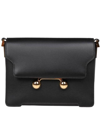 Trunkaroo Medium Leather Shoulder Bag Black - MARNI - BALAAN 2