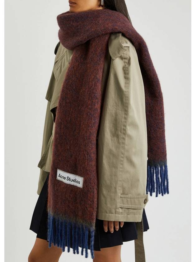 Mohair Wool Fringe Muffler Aubergine Blue - ACNE STUDIOS - BALAAN 5