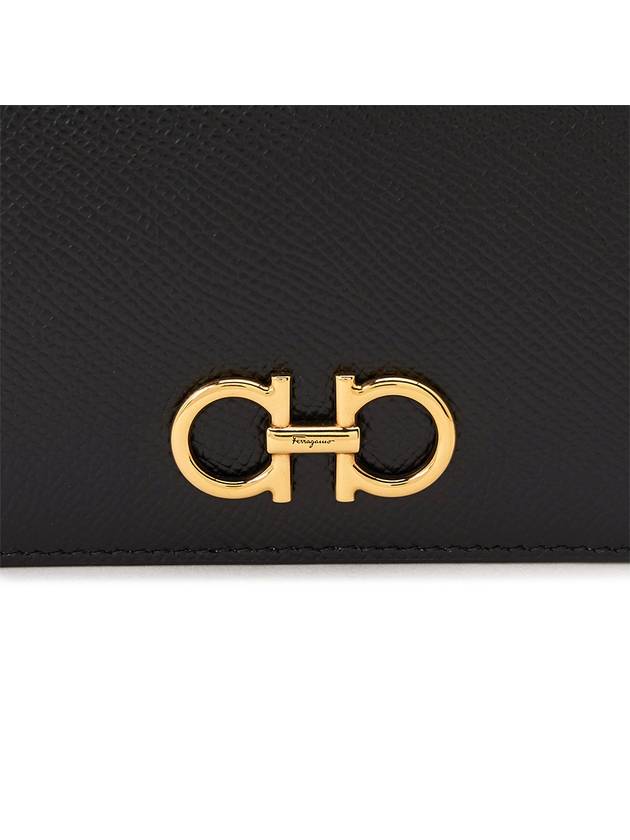 Gancini Compact Half Wallet Black - SALVATORE FERRAGAMO - BALAAN 8